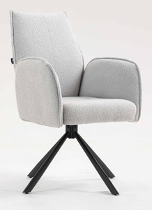 HR280 CSILLAGLÁB Szürke modern boucle szék fekete lábbal