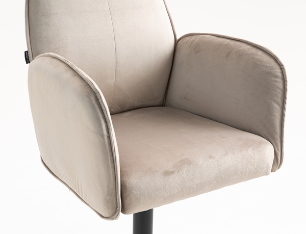 HR280W Latte Modern Velúr Szék Fekete lábbal