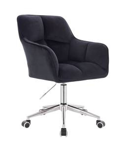 HR550K Fekete modern velúr szék krómozott lábbal
