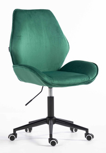 HR350K Sötétzöld modern velúr szék fekete lábbal