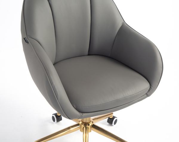 HR2055K Szürke Modern Műbőr Szék Aany lábbal