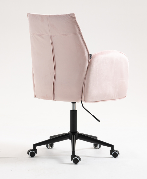 HR280K Púder Rózsaszín Modern Velúr Szék Fekete lábbal