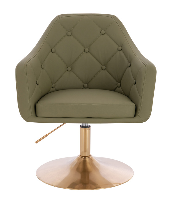 HR831N Khaki Műbőr Premium Soft szék Arany lábbal