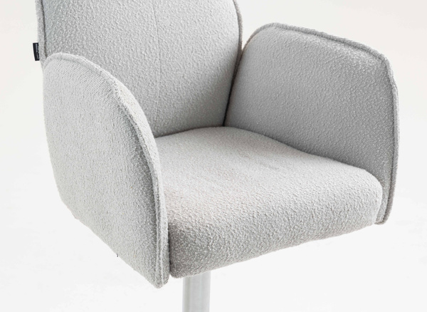 HR280W Szürke modern boucle szék krómozott lábbal
