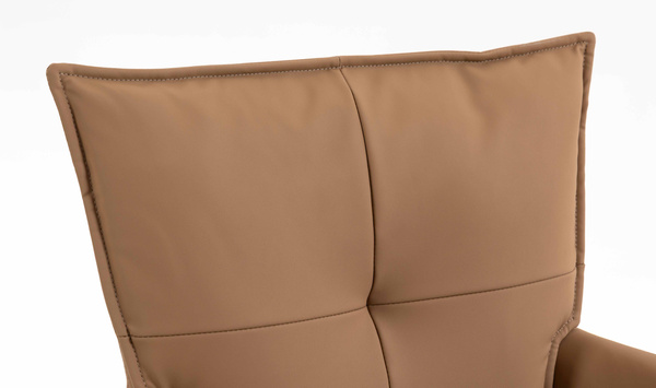 HR250W Karamell Színű Prémium Soft Műbőr Szék Krómozott Lábbal