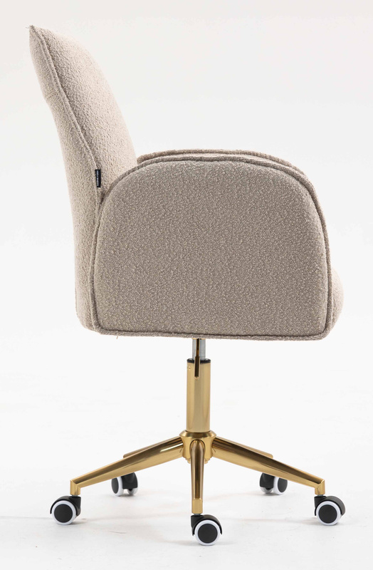 HR280K Latte modern boucle szék arany lábbal