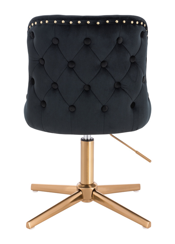 HR940CROSS Fekete Modern Velúr Szék Arany lábbal