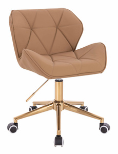 HR111K Karamell Műbőr Premium Soft szék arany lábbal