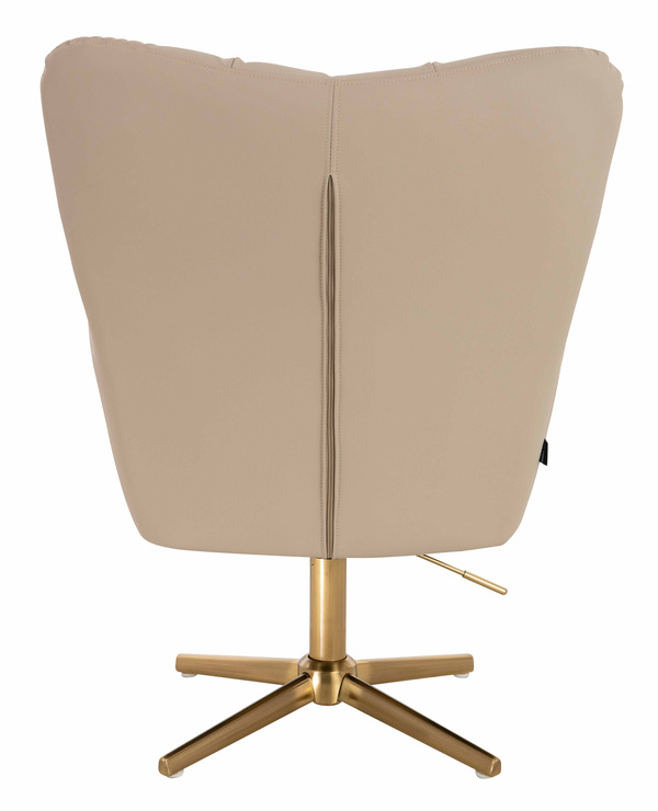 HR650CROSS Krémszínű Műbőr Premium Soft szék arany lábbal