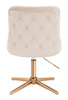 HR940CROSS Krémszínű Modern Velúr Szék Arany lábbal