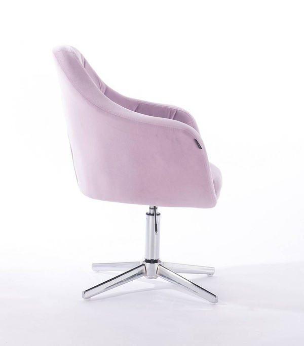 HR830CROSS Halványlila Modern Velúr Szék Krómozott lábbal