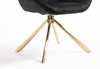 HR350 CSILLAGLÁB Fekete modern velúr szék arany lábbal