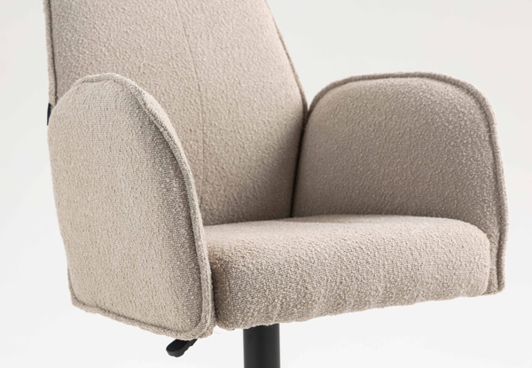 HR280W Latte modern boucle szék fekete lábbal
