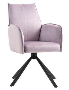 HR280 CSILLAGLÁB Halványlila Modern Velúr Szék Fekete lábbal