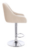 HR920W Krémszínű Modern Velúr Szék Krómozott lábbal