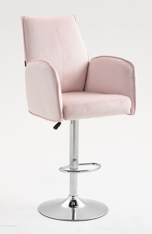 HR280W Puder Rózsaszín  Modern Velúr Szék Krómozott lábbal