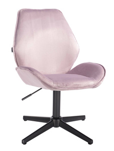 HR350CROSS Halványlila modern velúr szék fekete lábbal