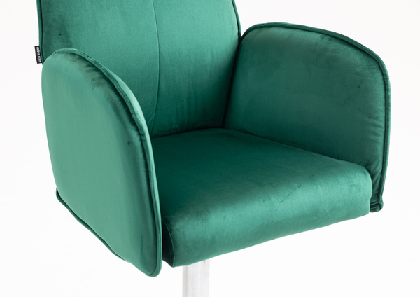 HR280W Sötétzöld Modern Velúr Szék Krómozott lábbal