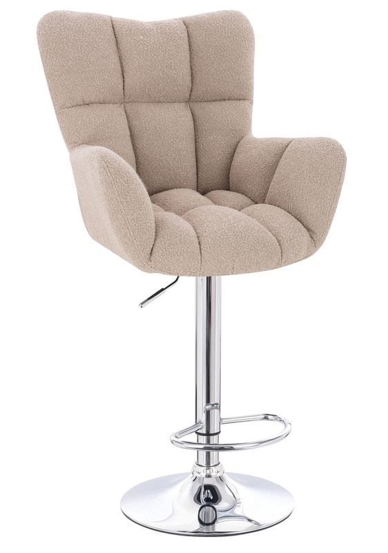 HR650W Latte modern boucle szék krómozott lábbal