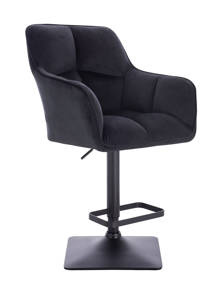 HR550KW Fekete modern velúr szék fekete lábbal