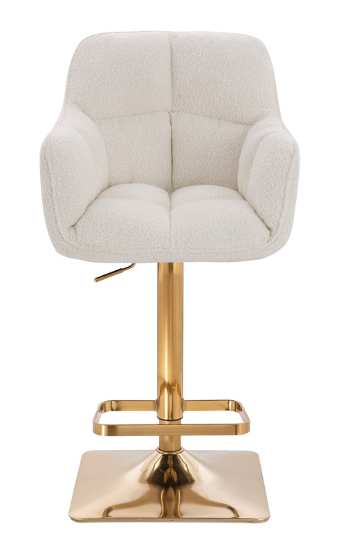 HR550KW Krémszínű modern boucle  szék arany lábbal