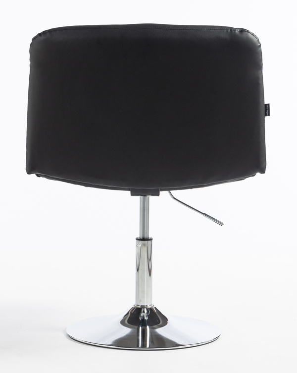 HR150N Fekete Modern Műbőr Szék Krómozott lábbal