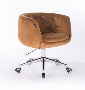 HR333K Mézbarna velur modern szék krómozott lábbal