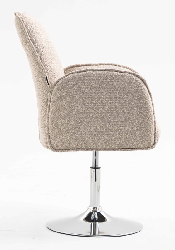 HR280N Latte modern boucle szék krómozott lábbal