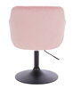 HR190N Púder Rózsaszín Modern Velúr Szék Fekete lábbal