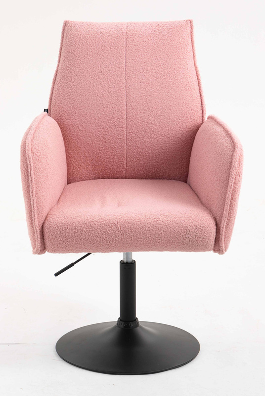 HR280N Púder Rózsaszín modern boucle szék fekete lábbal