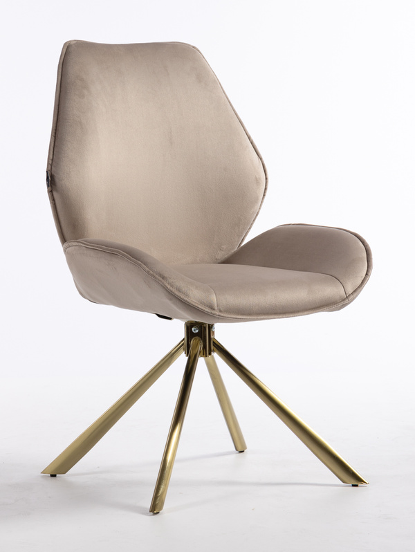 HR350 CSILLAGLÁB Latte modern velúr szék arany lábbal