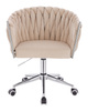 HR750K Krémszínű Modern Velúr Szék Krómozott lábbal