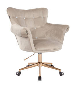 HR804CK Latte modern velúr szék arany lábbal