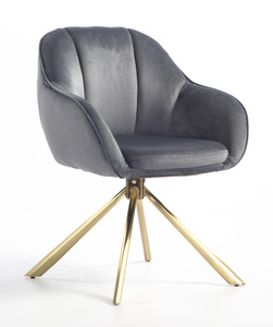 HR2055 CSILLAGLÁB Grafit Modern Velúr Szék Arany lábbal