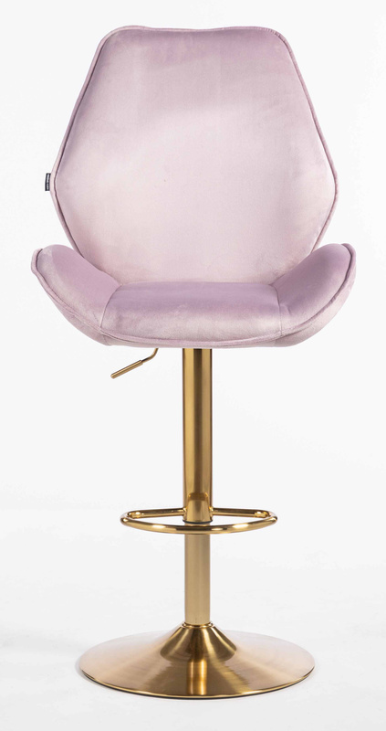 HR350W Halványlila modern velúr szék arany lábbal