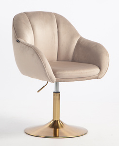HR2055N Latte Modern Velúr Szék Arany lábbal