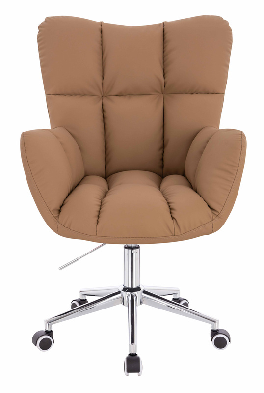 HR650K Karamell Műbőr Premium Soft szék krómozott lábbal