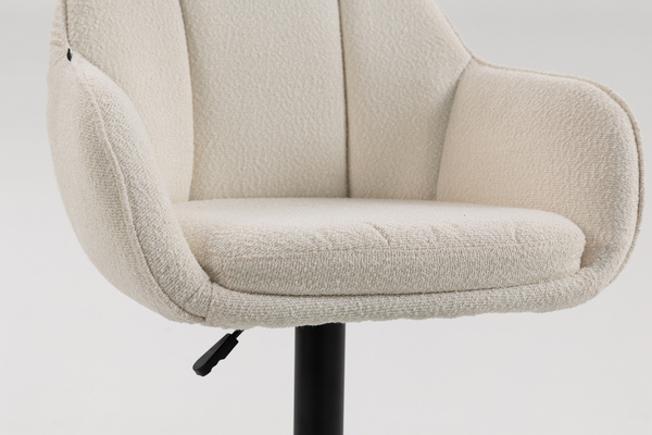 HR2055W Krémszínű Modern Boucle Szék Fekete lábbal