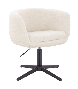 HR333CROSS Krémszínű modern boucle szék fekete lábbal