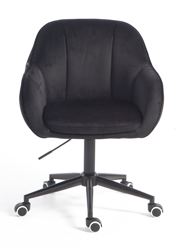 HR2055K Fekete Modern Velúr Szék Fekete lábbal