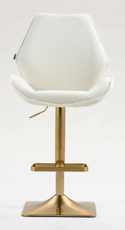 HR350KW Krémszínű boucle velúr szék arany lábbal