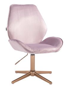 HR350CROSS Halványlila modern velúr szék arany lábbal