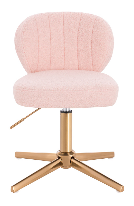 HR193CROSS Púder Rózsaszín modern boucle  szék arany lábbal