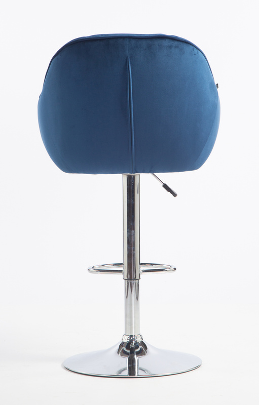 HR2055W Tengerkék Modern Velúr Szék Krómozott lábbal