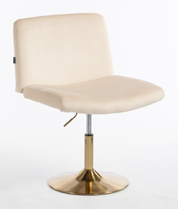 HR150N Krémszínű Modern Velúr Szék Arany lábbal