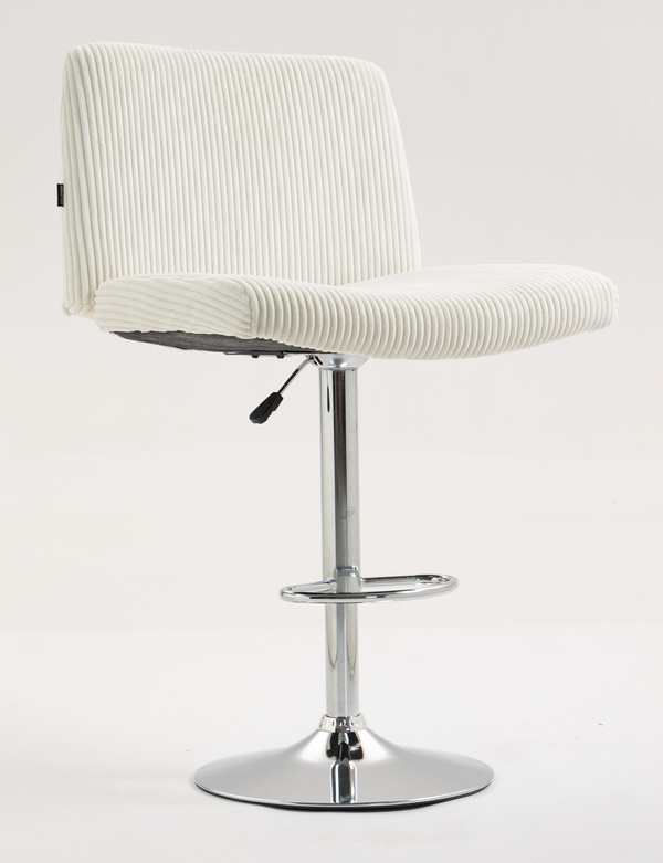 HR150W Fehér Modern Kordbársony Szék Krómozott lábbal