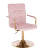 HC1015NP Rózsaszín modern velúr szék arany lábbal