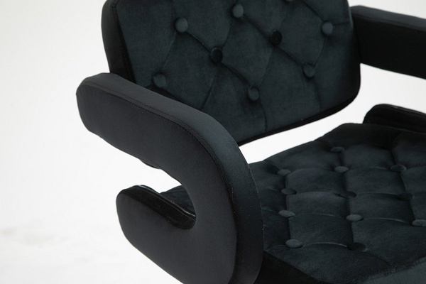 HR8403W Fekete modern velúr szék krómozott lábbal