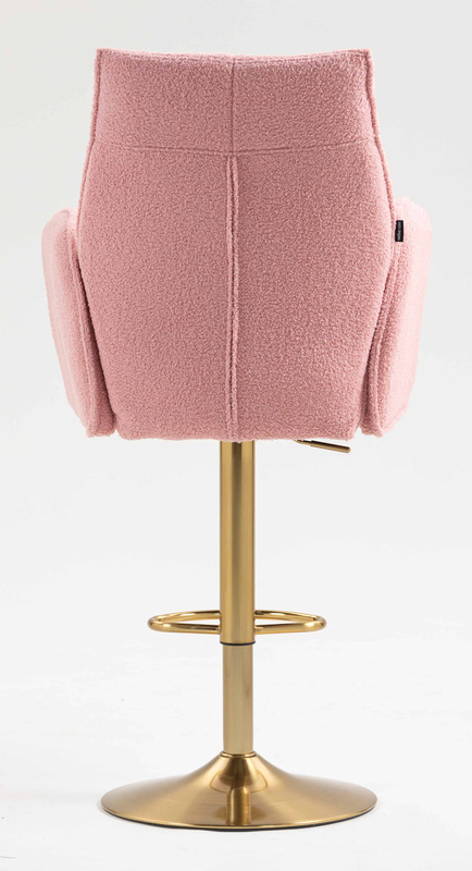 HR280W Púder Rózsaszín modern boucle szék arany lábbal