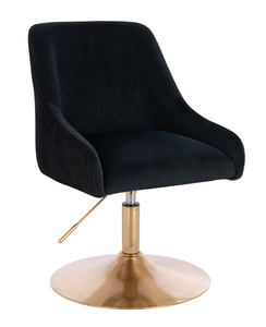 HR920N Fekete Modern Velúr Szék Arany lábbal